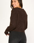 Tie Front Sweater- Brown