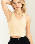 Sunbeam Ribbed Tank- Nude
