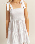 Tiered Mini Dress- White