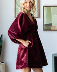 Velvet Puff Sleeve Dress