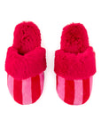 Stripe Slippers- Red & Pink