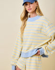 Salt Air Striped Mockneck